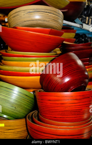 Bowls for sale in Ben Thanh market Saigon (Ho Chi Minh city) Vietnam Stock Photo