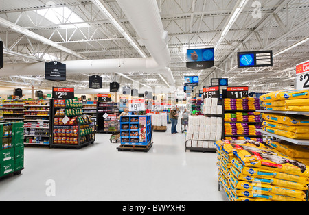 Interior of a Walmart Supercenter, Haines City, Central Florida, USA Stock Photo