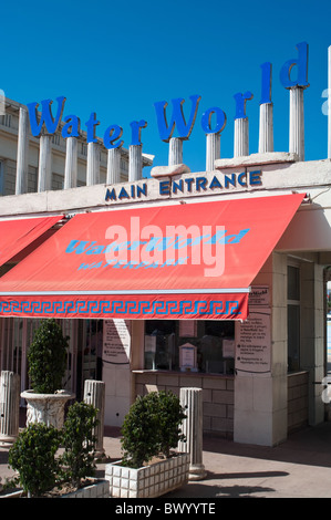 The main entrance to the water park Waterworld in Ayia Napa, Cyprus Stock Photo