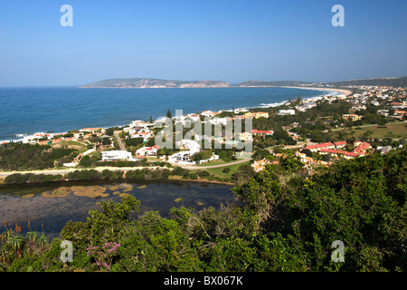 Plettenberg Bay and Robberg beach on the Garden Route in South Africa. Stock Photo