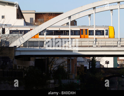 East London line overground train, Hackney, London, England Stock Photo