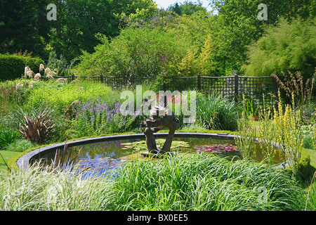 The summer display in the Dragon Garden in Knoll Gardens in Wimborne, Dorset, England, UK Stock Photo