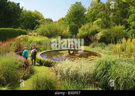 The summer display in the Dragon Garden in Knoll Gardens in Wimborne, Dorset, England, UK Stock Photo