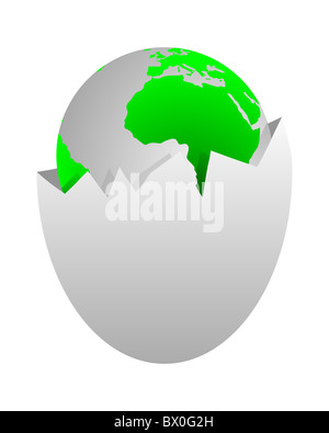 World in egg shell Stock Photo