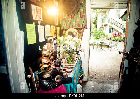 Voodoo Spiritual Temple in New Orleans, Louisiana, established in 1990 by Priestess Miriam and Priest Oswan Chamani. Stock Photo