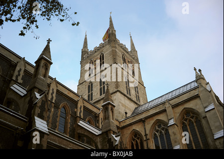 Southwark Cathedral in the Snow, Southwark, London, England Stock Photo