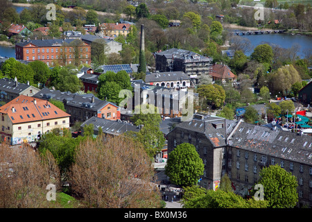 View from above over the 'free-state' Christiania. Copenhagen, Denmark Stock Photo