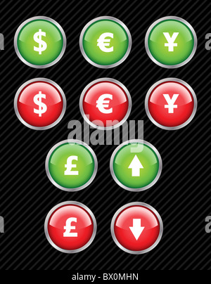 Set of vector interface icons for business theme. Easy to edit, any size. Aqua web 2.0. Stock Photo