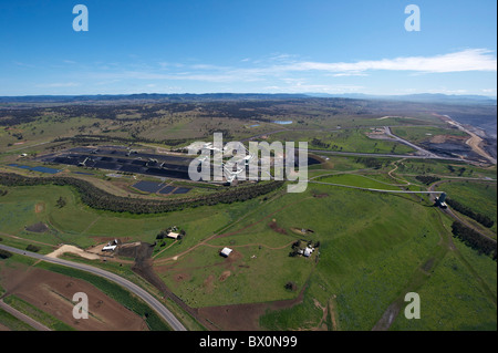 Aerial view of coal processing Hunter Valley NSW Australia Stock Photo