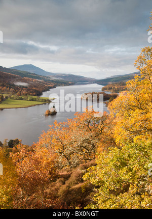 'Queens View' overlooking Loch Tummel in Highland Perthshire. Schiehallion in the background. Stock Photo