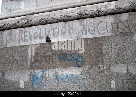 Student fees protest Trafalgar square Revolution Stock Photo