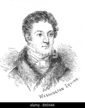 Archive image of historical literary figures. This is Washington Irving. Stock Photo