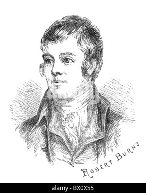 Archive image of historical literary figures. This is Robert Burns Stock Photo