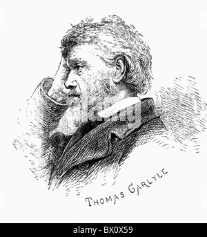 Archive image of historical literary figures. This is Thomas Carlyle. Stock Photo