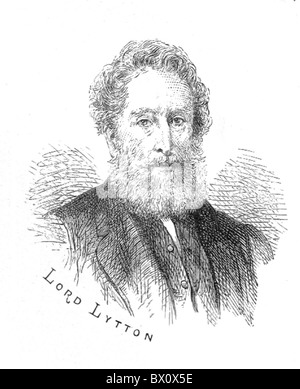 Archive image of historical literary figures. This is Lord Lytton. Stock Photo