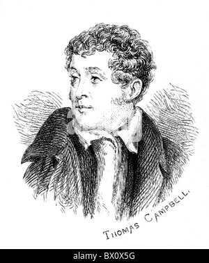Archive image of historical literary figures. This is Thomas Campbell. Stock Photo