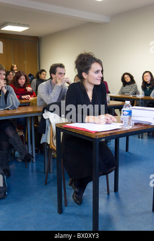 PhD candidate begin examined by jury, University of Paris, Sorbonne, Paris, France Stock Photo