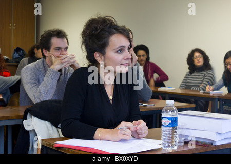 PhD candidate begin examined by jury, University of Paris, Sorbonne, Paris, France Stock Photo