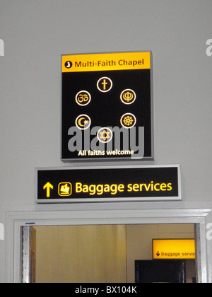 Multi-faith chapel sign in an Airport Stock Photo