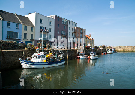 dh St Andrews harbour ST ANDREWS FIFE St Andrews harbour boats and buildings quayside scotland Stock Photo