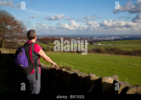 Sheffield, viewed from the Houndkirk Road Stock Photo