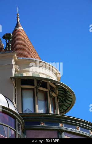 Architecture of the Russell Coates Museum at East Cliff,  Bournemouth, Dorset UK in September Stock Photo