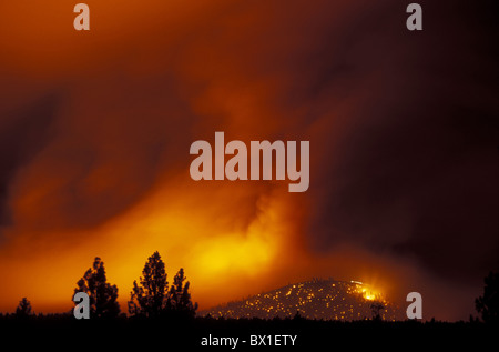 18 fire Bend Forest Fire Bessie Butte July 2003 Oregon USA America United States catastrophe smoke forest Stock Photo