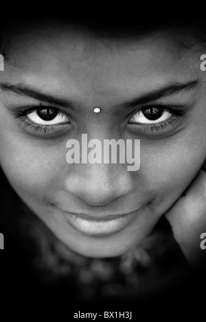 girl in black and white Andhra Pradesh South India Stock Photo - Alamy