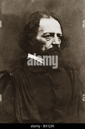 Historical literary figures from the archives of Press Portrait Service (formerly Press Portrait Bureau). Alfred Lord Tennyson. Stock Photo