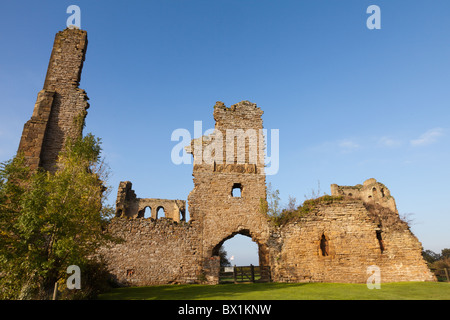 Sheriff Hutton Castle, a ruined motte and bailey castle, in the village of Sheriff Hutton near York, England Stock Photo