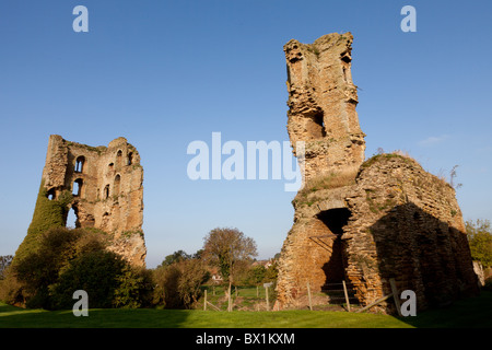 Sheriff Hutton Castle, a ruined motte and bailey castle, in the village of Sheriff Hutton near York, England Stock Photo