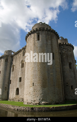 A view of the ruined medieval castle at Nunney, Somerset, England, UK Stock Photo