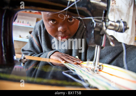 Special needs (Down Syndrome) vocational training, Maji Mazuri Children's Centre, Nairobi, Kenya Stock Photo