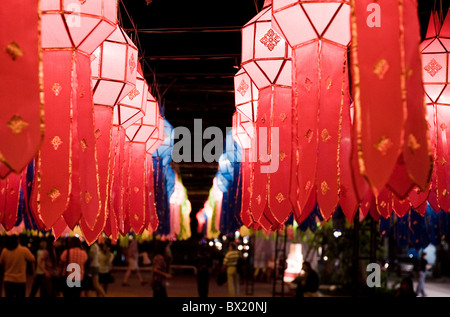 Thailand - Yee Yi Peng Lantern Festival in Chiang Mai in Thailand South East Asia. Stock Photo