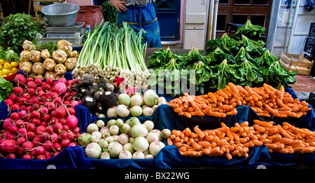 Fresh Organic Vegetables At A Street Market In Istanbul, Turkey. Stock Photo