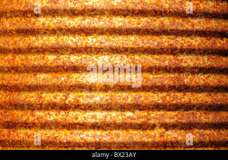 Closeup of rusty corrugated metal can surface Stock Photo