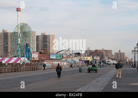 The Coney Island boardwalk, Brooklyn, New York. Stock Photo