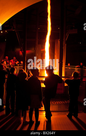 The fire tornado at the Magna Science Adventure Centre in Rotherham South Yorkshire Stock Photo