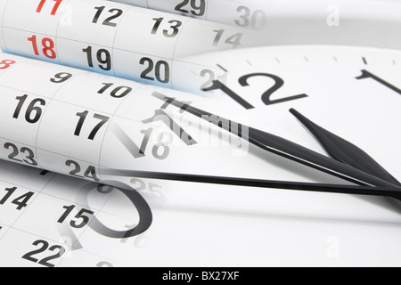 Clock and Calendar Pages Stock Photo