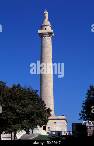 Washington monument column Baltimore Maryland USA United States America Stock Photo