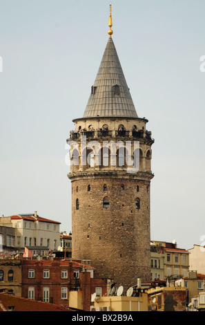 The Galata Tower (aka The Tower of Christ), Istanbul, Turkey Stock Photo