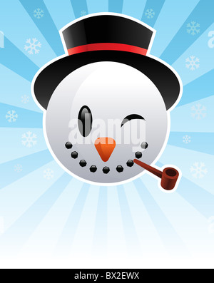 Snowman happy holidays greeting card Stock Photo