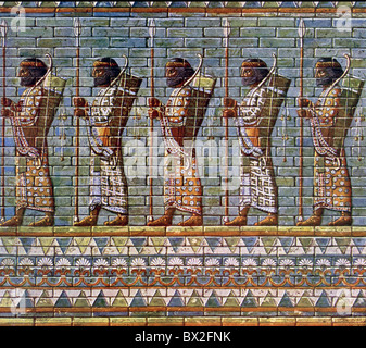 Royal Bodyguard. Persian glazed frieze from the Palace of Darius I in ...