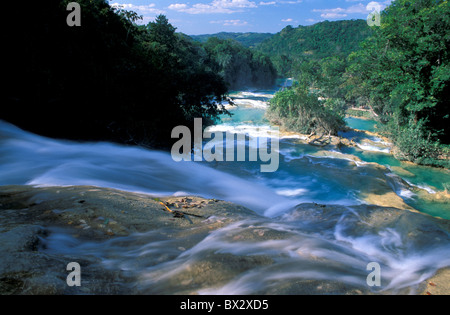 Cascadas Agua Azul Chiapas Mexico Central America America near Palenque Waterfalls landscape river Stock Photo