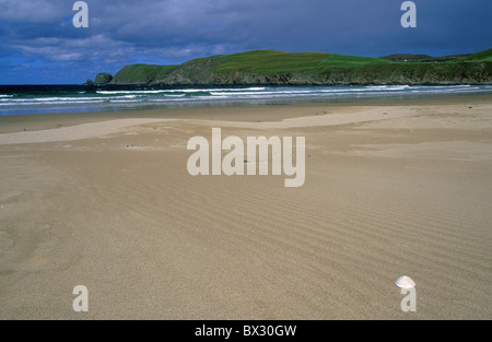 scenery landscape beach seashore Farr Bay North Sea sea coast seashore sand sand beach mussel width broad Stock Photo