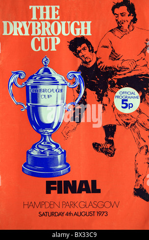 Football programme for the Drybrough Cup Final at Hampden Park Glasgow on Saturday 4 August 1973 Stock Photo