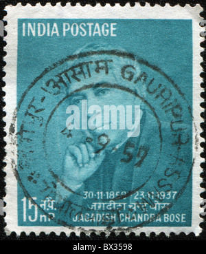 INDIA - CIRCA 1958: A Stamp printed in India shows Jagadish Chandra Bose, circa 1958 Stock Photo