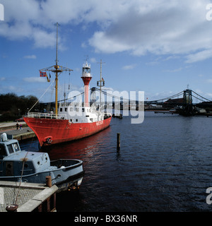 harbor port Weser-fire ship Norderney museum ship jetty emperor Wilhelm bridge Kaiser-Wilhelm-Brucke Wilhelmsh Stock Photo