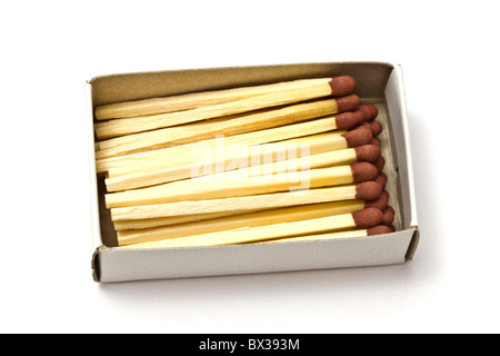 A box of matches isolated on white background Stock Photo