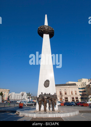 The Memorial of Rebirth monument in Revolution Square in Bucharest Romania Stock Photo